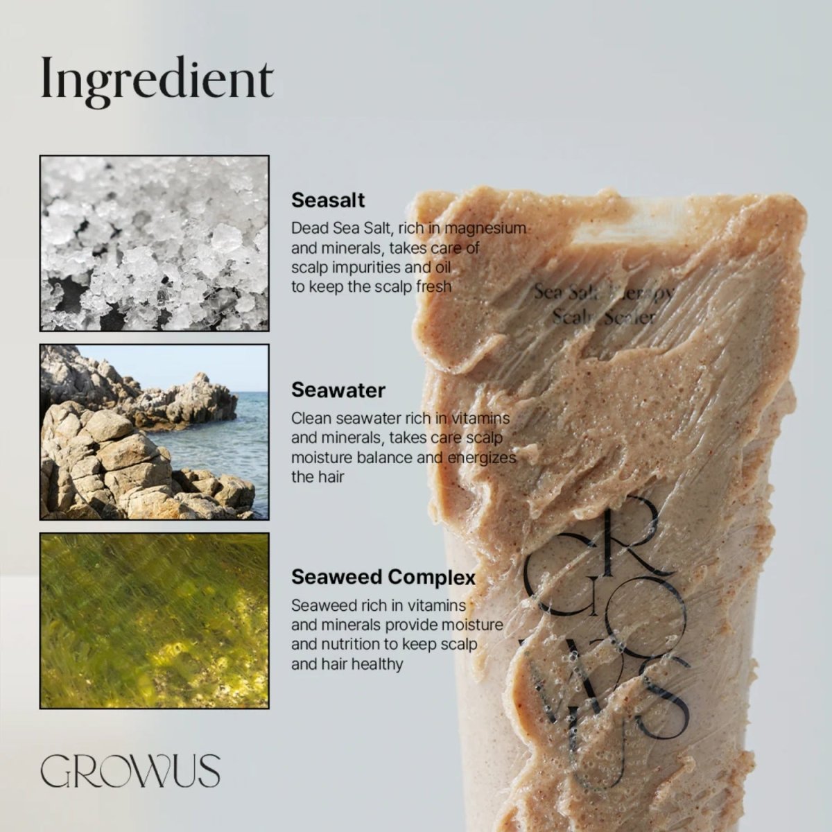 Growus Sea Salt Therapy Scalp Scaler 120g | La Cosmetique