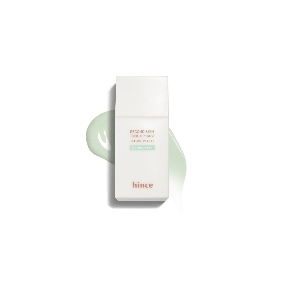 Hince Second Skin Tone Up Base tone-up cream applied smoothly for a natural, radiant complexion.