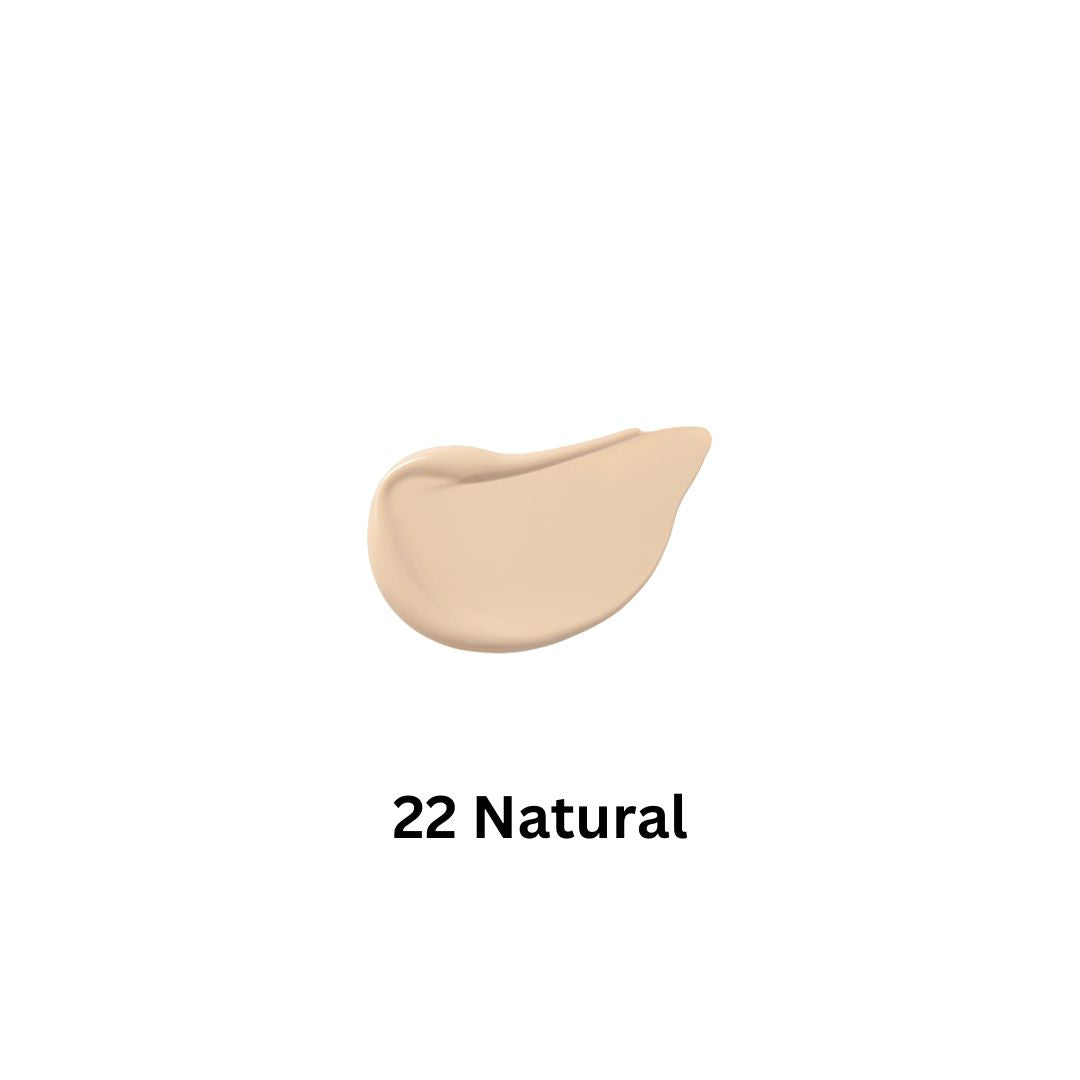 Banila Co Covericious Power Fit Foundation shade 22-2 in a 30ml liquid foundation bottle with a sleek black cap.
