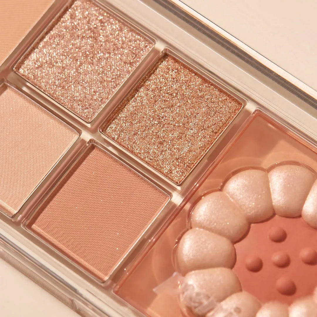 Peripera All Take Mood Like eyeshadow palette with various neutral and colorful shades in a compact palette.