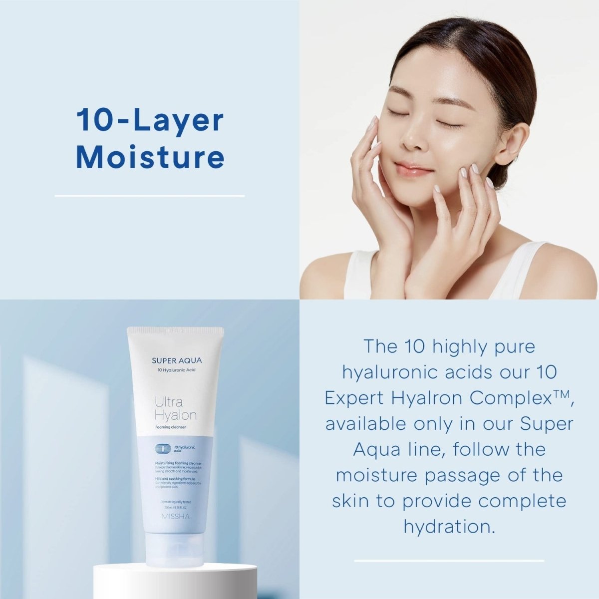 Missha Super Aqua Ultra Hyalron Foaming Cleanser 200ml | La Cosmetique