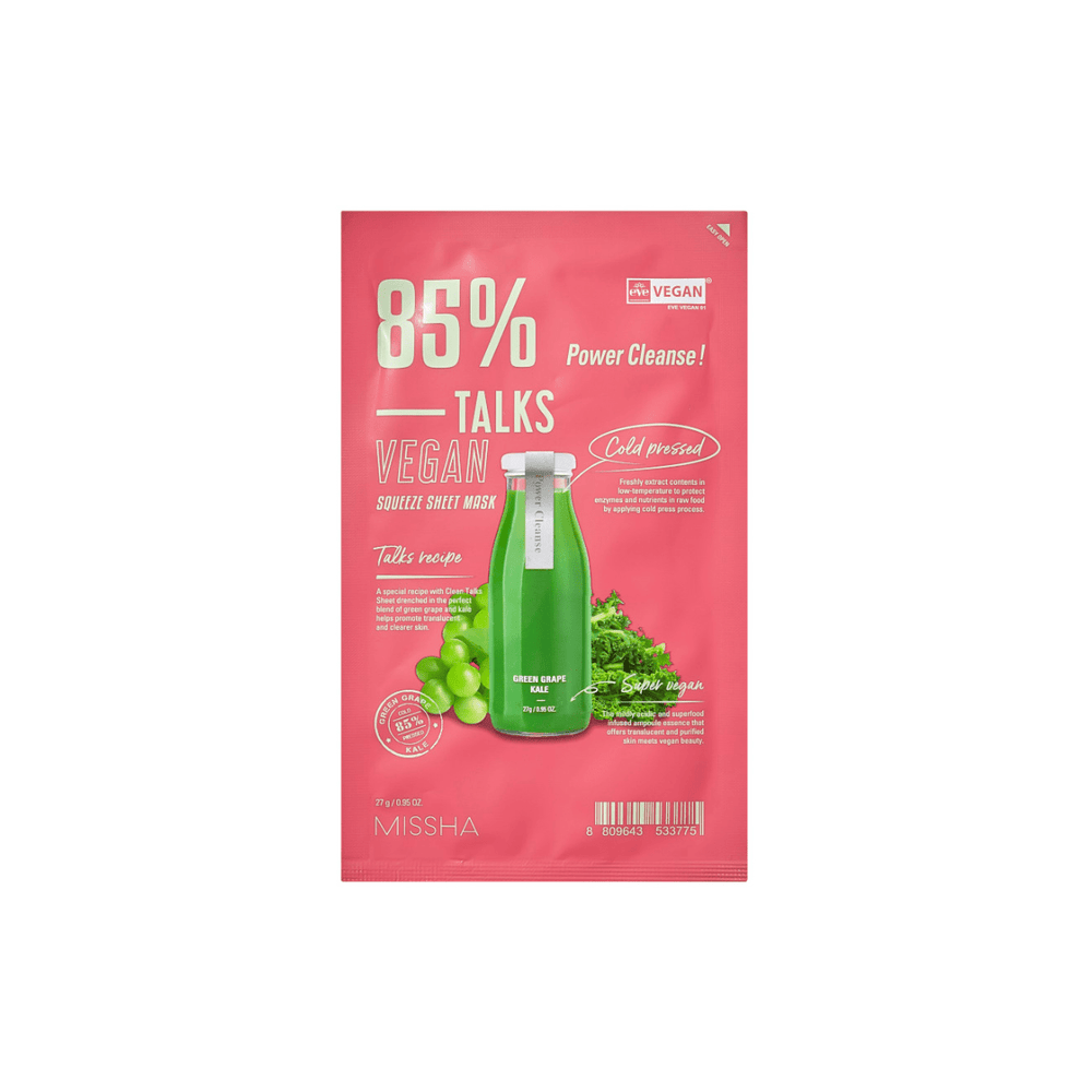 Talks Vegan Squeeze Sheet Mask Power Cleanse 1pc