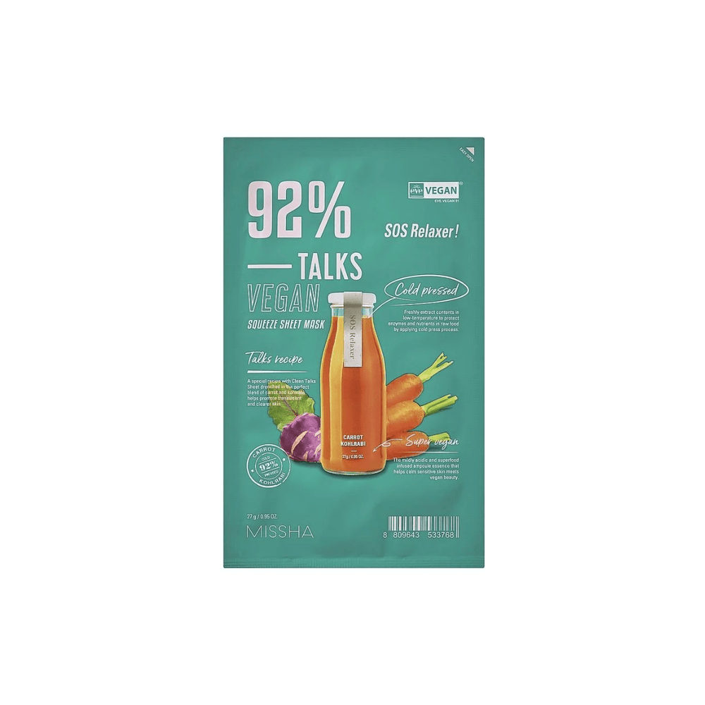 Talks Vegan Squeeze Sheet Mask SOS Relaxer 1pc