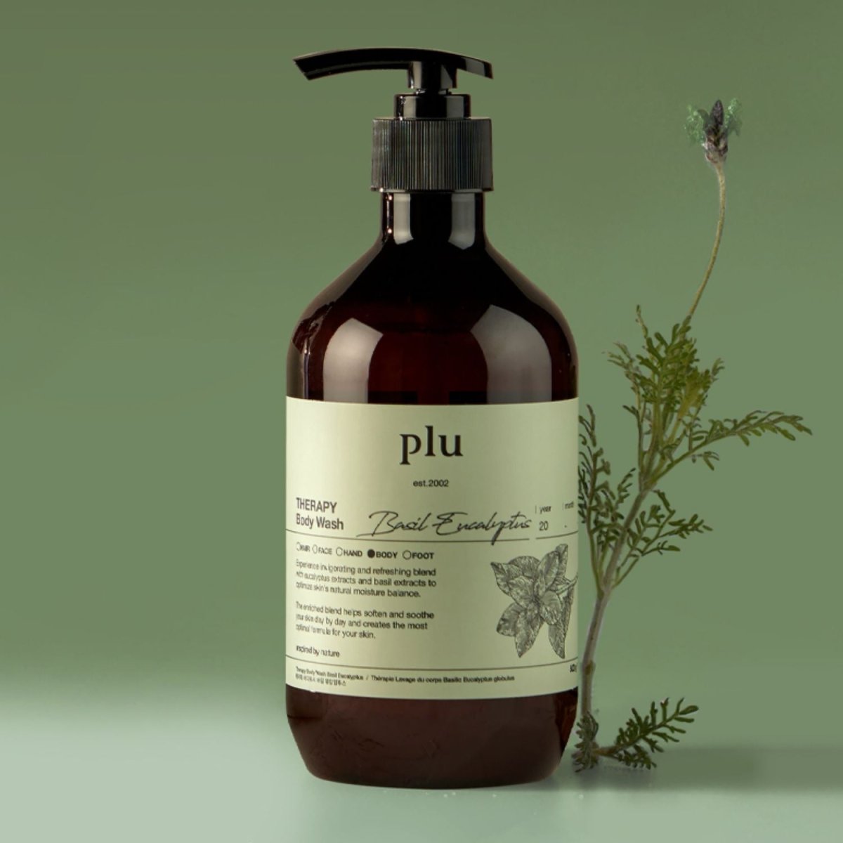 Plu Therapy Body Wash Basil Eucalyptus 500g | La Cosmetique