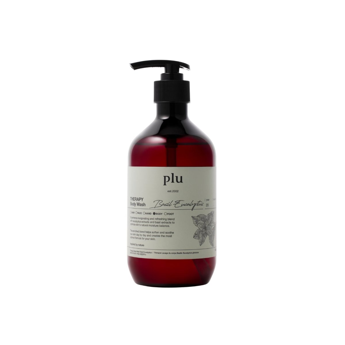 Plu Therapy Body Wash Basil Eucalyptus 500g | La Cosmetique