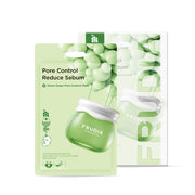 Frudia Green Grape Pore Control Sheet Mask showing the packaged mask with green grape design and branding on the box.