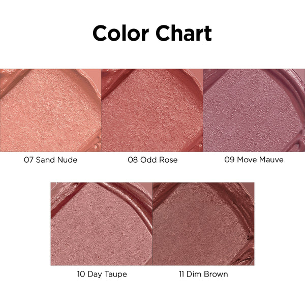 Peripera Ink Velvet Intense Stick lipstick in shade 05, displaying vibrant color swatches on a color chart.