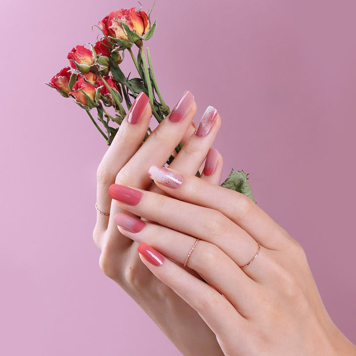 Glossy BlossomGel Nail Strips - Rose Blusher - La Cosmetique