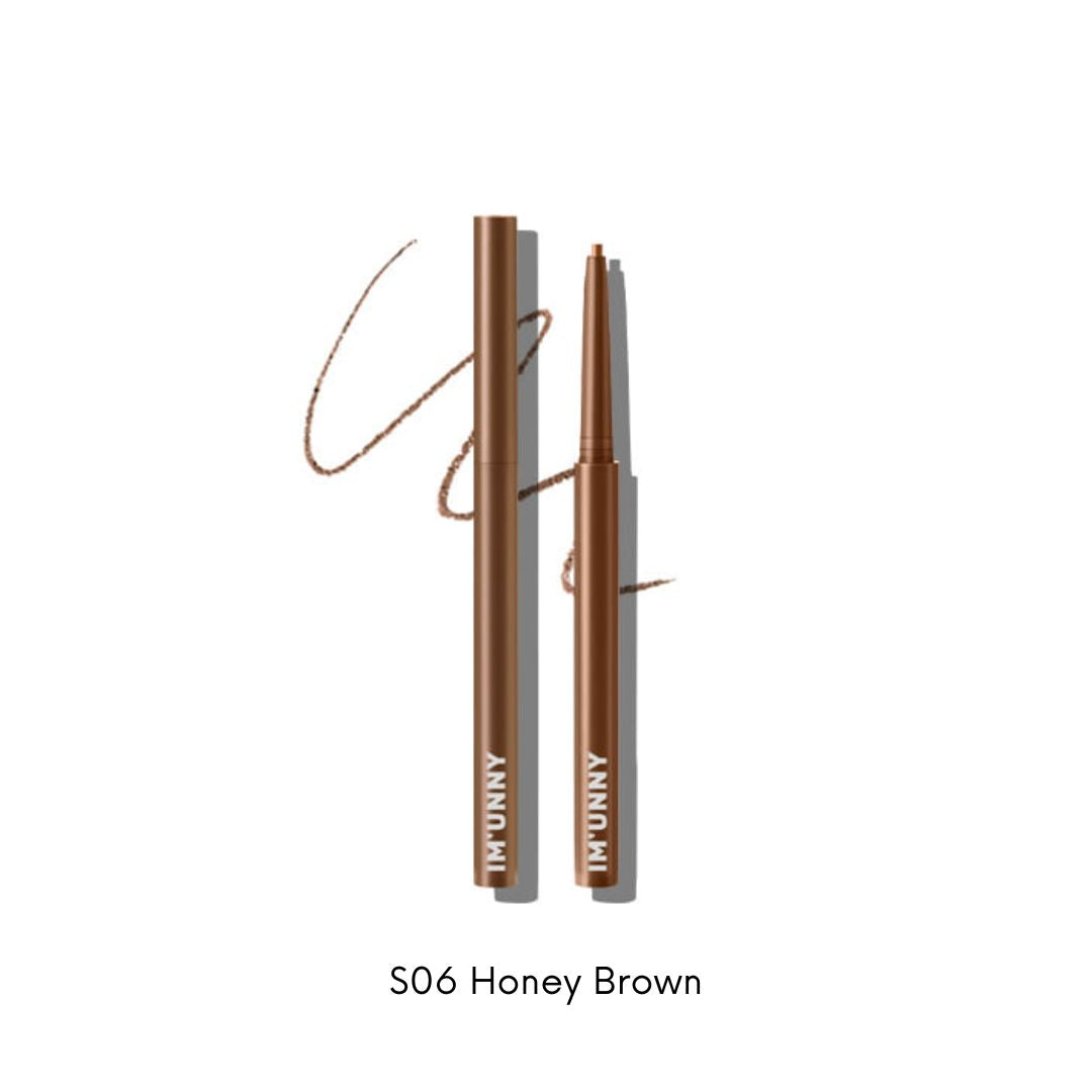 I'M UNNY Skinny Fit Slim Pencil Gel Eyeliner in black, showcasing a sleek black eyeliner pencil on a white background.
