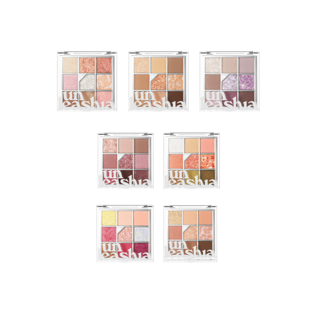 Unleashia Glitterpedia Eye Palette with 7 colorful eyeshadow shades in sleek packaging, perfect for vibrant eye looks.