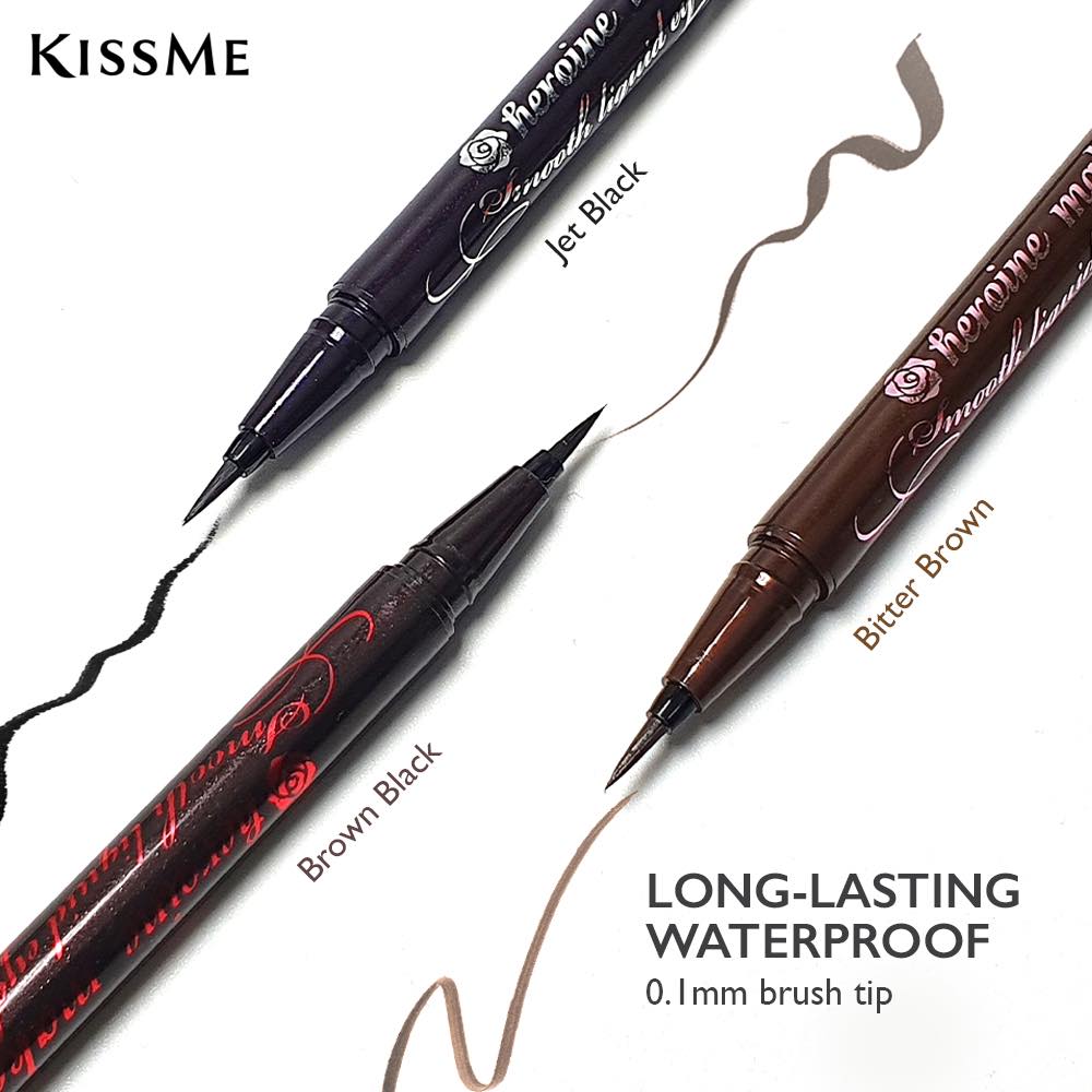 KISS ME Heroine Make Smooth Liquid Eyeliner Super Keep 03 Brown Black - Shop K-Beauty in Australia