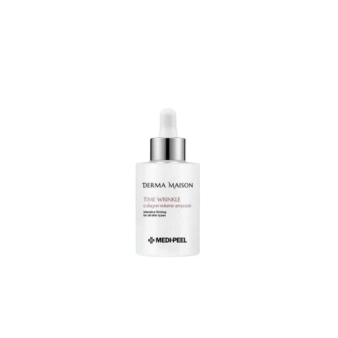 Derma Maison Time Wrinkle Collagen Volume Ampoule 100ml bottle, skincare treatment for anti-aging and skin firming