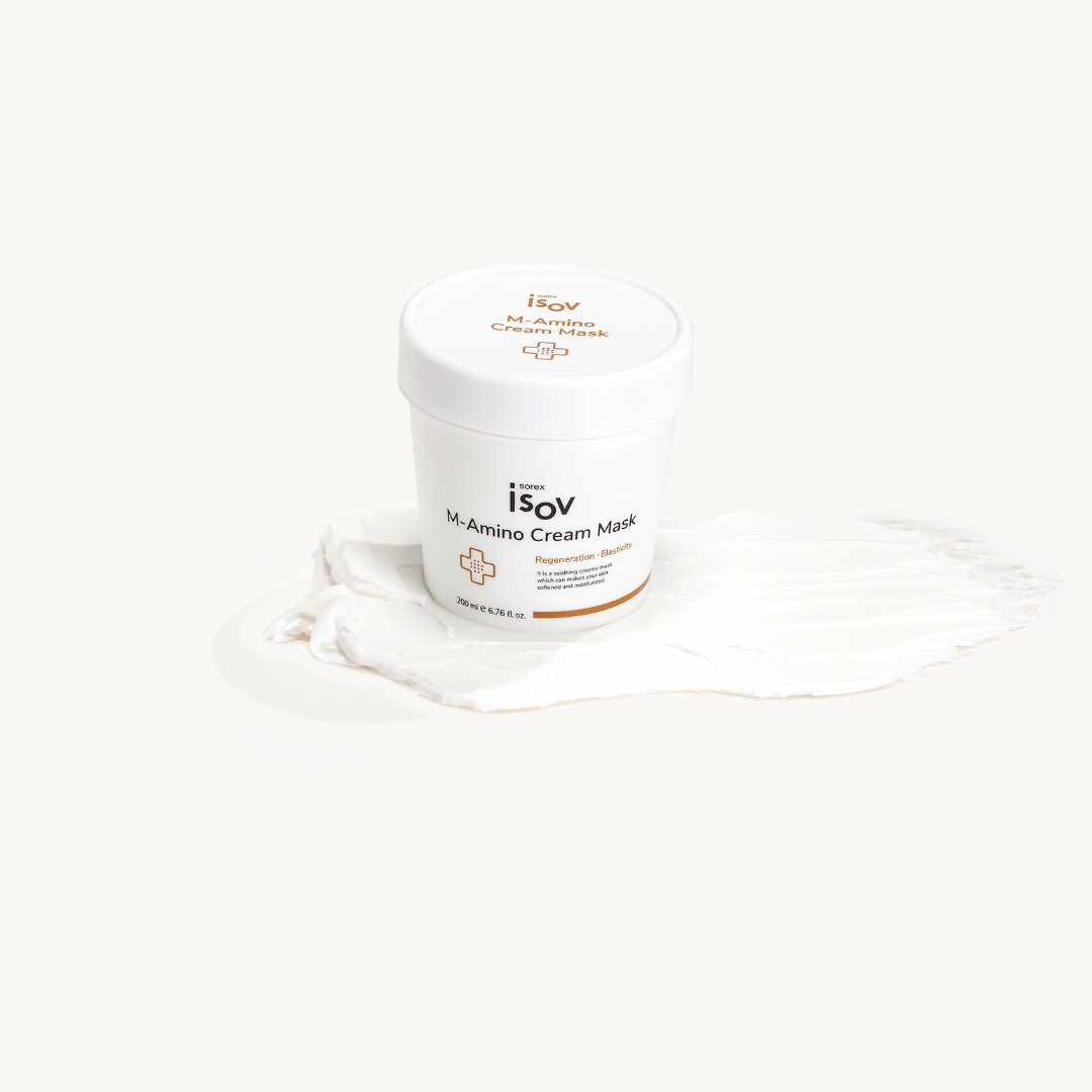 ISOV M-Amino Cream Mask 200ml wash-off mask with nourishing ingredients for revitalized skin, shown in the product image.