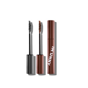 I'M UNNY Lash Extended Perm Mascara tube with wand, showcasing the mascara's sleek black packaging and applicator brush.