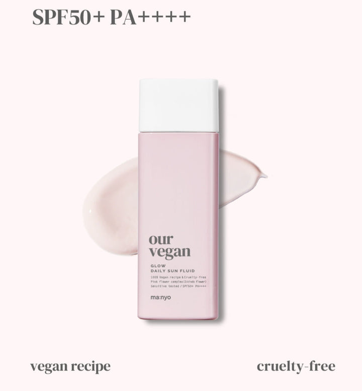 ManyoOur Vegan Sun Fluid Glow SPF50+ PA++++ 50ml - La Cosmetique