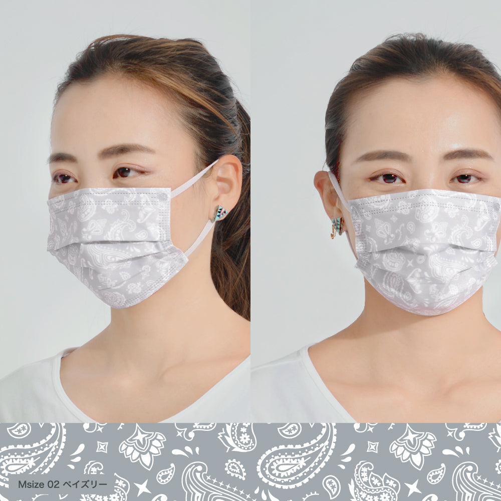 Sun Smile Mascode mask set for women and kids, medium size, paisley pattern, includes seven reusable masks.
