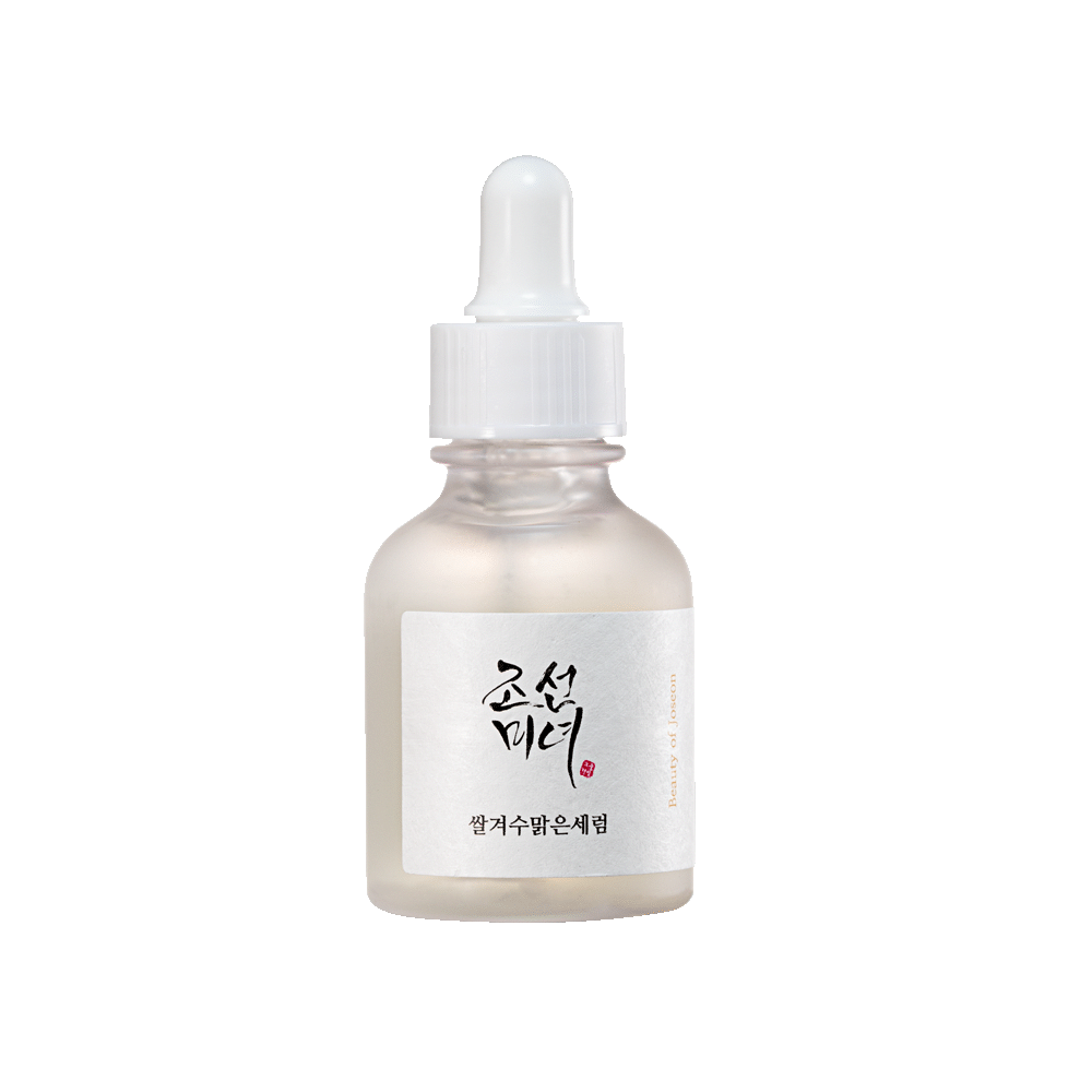 Beauty of Joseon Glow Deep Serum with rice and alpha-arbutin in a 30ml bottle, showcasing a clear, elegant serum in a glass container.