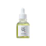 Beauty of Joseon Calming Serum with green tea and panthenol in a clear 30ml bottle, suitable for soothing sensitive skin.