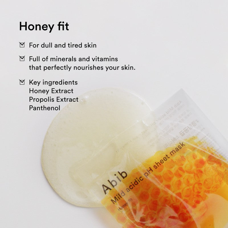AbibMild Acidic pH Sheet Mask Honey Fit 1pc - La Cosmetique
