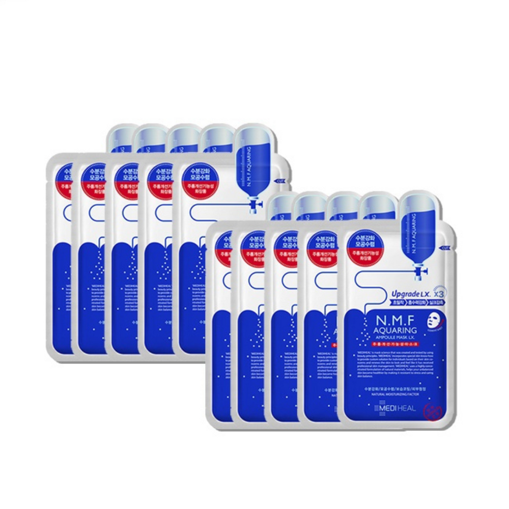 MedihealN.M.F Aquaring Ampoule Mask EX (10 sheets/Box) - La Cosmetique