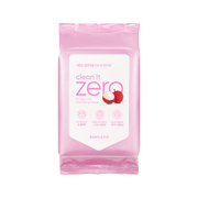Banila Co Clean It Zero Lychee Vita Cleansing Tissue in a pack of 30, soft and gentle for effective makeup removal.