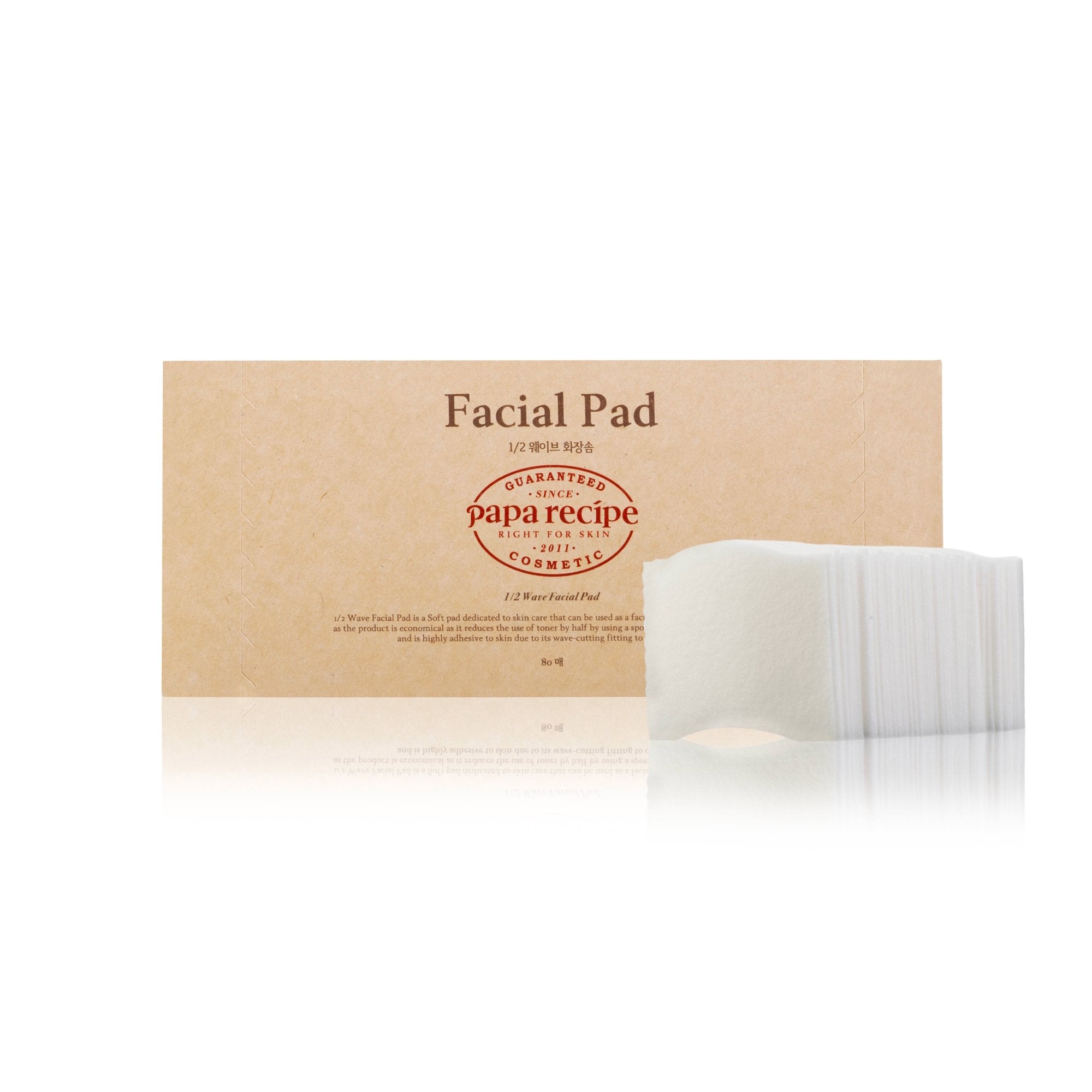 Papa Recipe 1/2 Wave Facial Cotton Pad (80 Sheets) - Shop K-Beauty in Australia