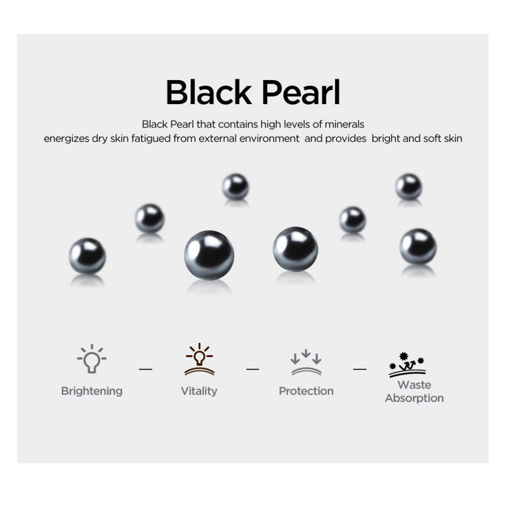 SNP Black Pearl Renew Black Ampoule Mask 10pcs/box - La Cosmetique