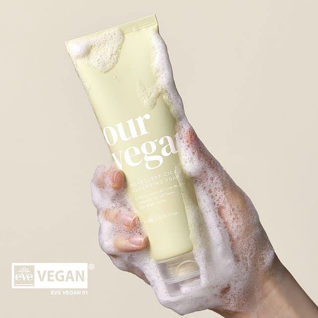 Ma:nyo Vegan Heartleaf Cica Cleansing Foam in 120ml gel and foam cleanser bottle, suitable for gentle skincare.