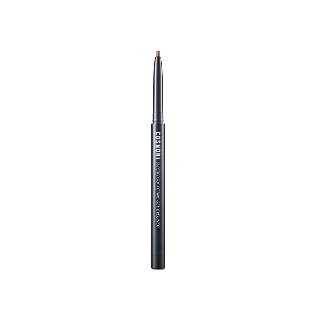 Cosnori Superproof Fitting Gel Eyeliner in four colors, showcasing smooth gel texture and vibrant shades for precise eye lining.
