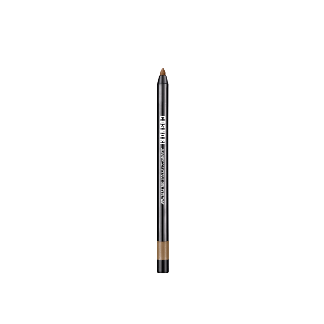 Cosnori Superproof Fitting Gel Eyeliner in five vibrant colors, shown in a sleek gel formula with a smooth, creamy texture.