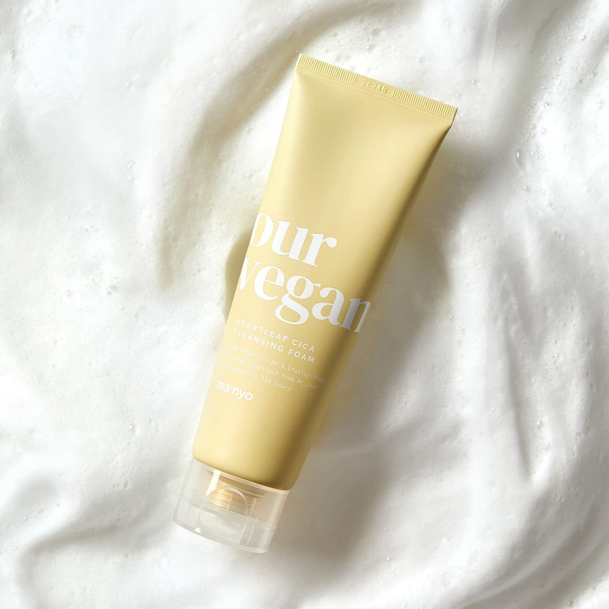 Ma:nyo Vegan Heartleaf Cica Cleansing Foam in a 120ml tube, gentle gel and foam cleanser for sensitive skin.