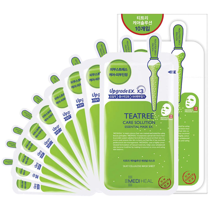 MedihealTea Tree Care Solution Essential Mask EX (10 pcs/ Box) - La Cosmetique