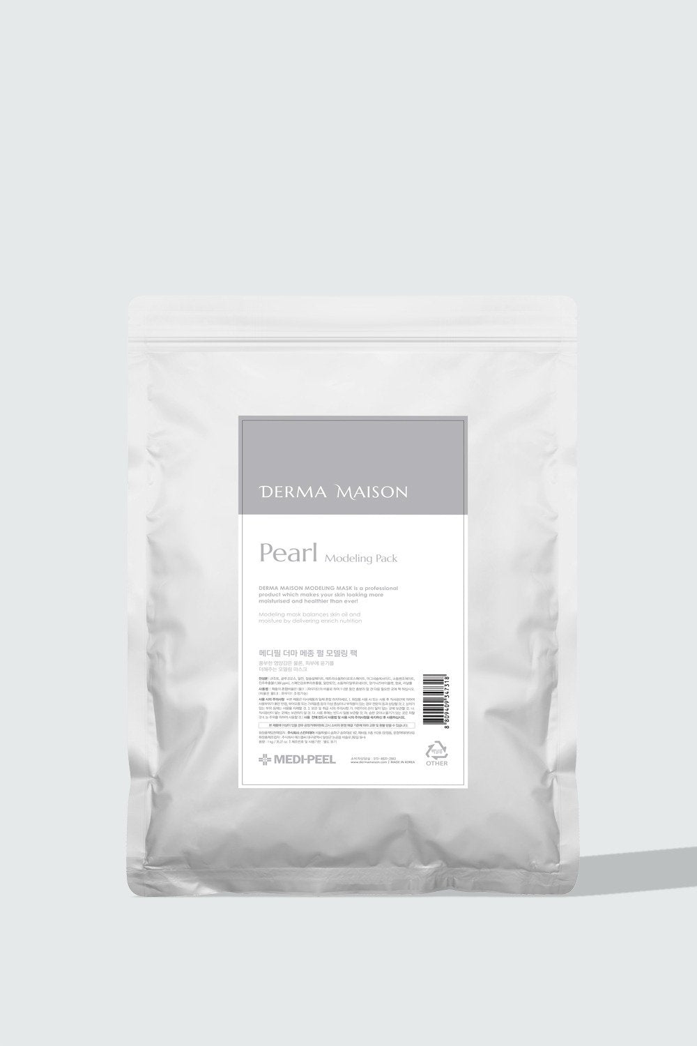 Derma Maison Modeling Mask Pack, 1kg, in a large container with a smooth, creamy texture for facial skin modeling treatments
