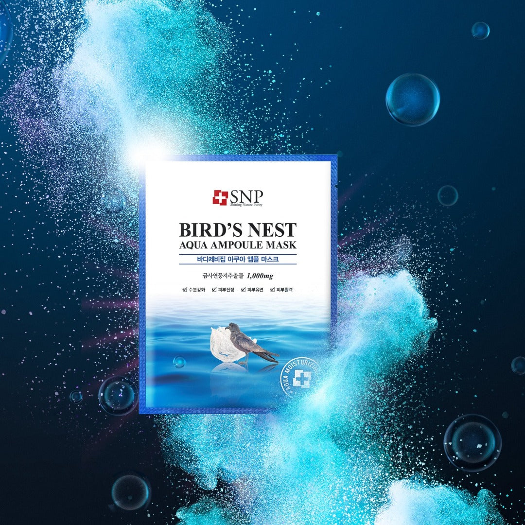 SNP Bird's Nest Aqua Ampoule Mask 10pcs - La Cosmetique
