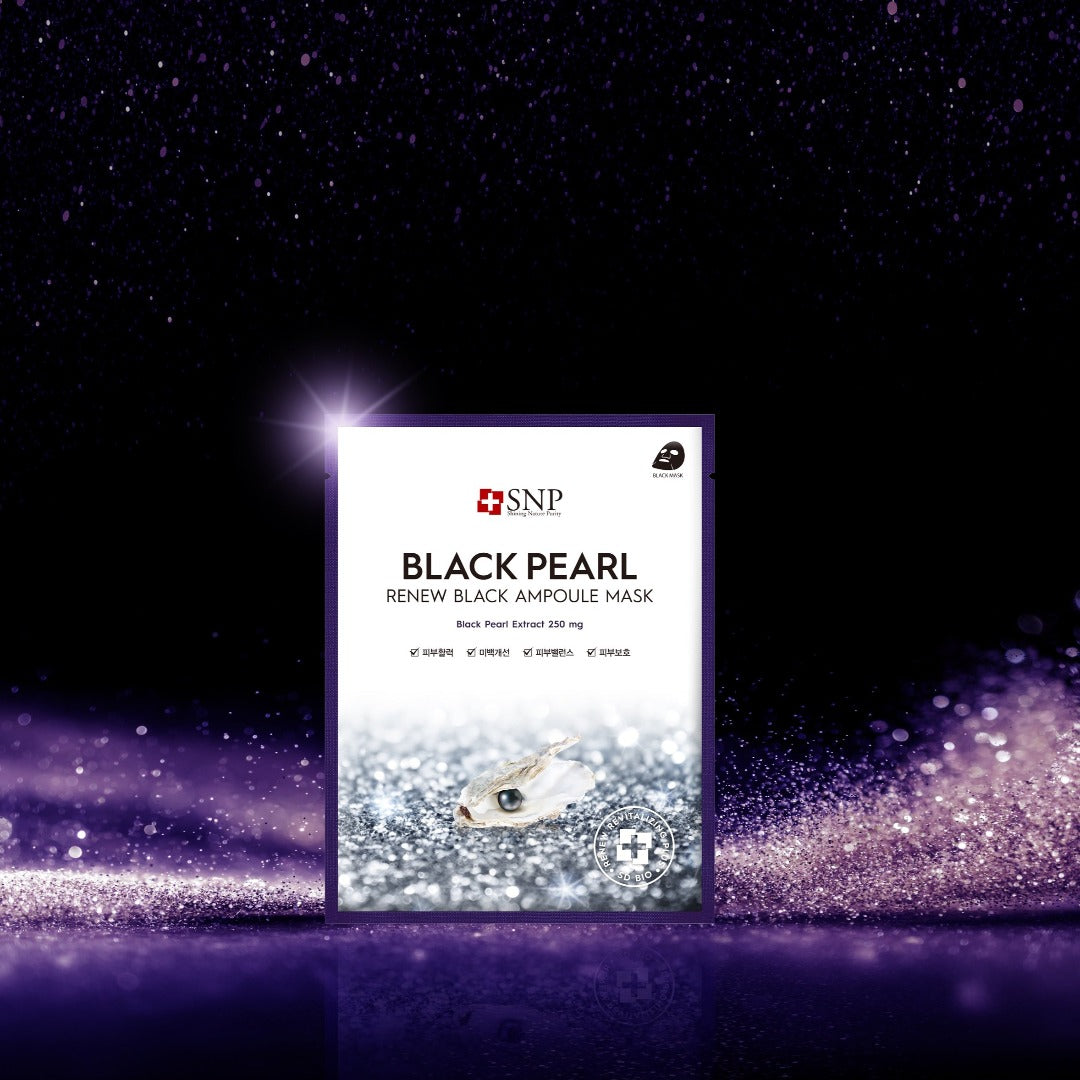 SNP Black Pearl Renew Black Ampoule Mask 10pcs/box - La Cosmetique