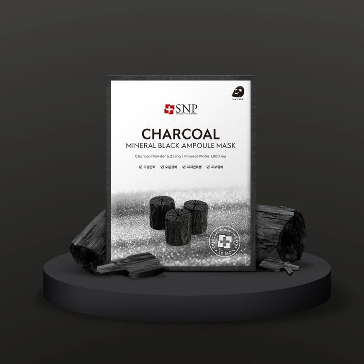 SNP Charcoal Mineral Black Ampoule Mask - La Cosmetique