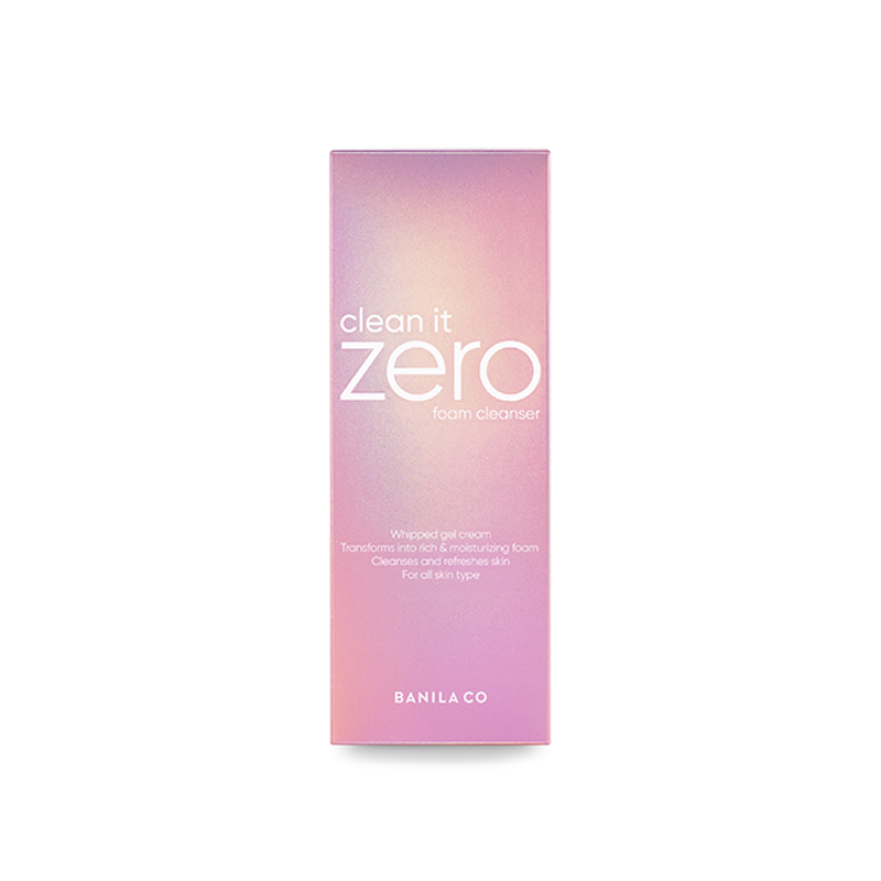 Banila Co Clean It Zero Foam Cleanser in 150ml gel and foam cleanser with a pump dispenser, suitable for deep facial cleansing.