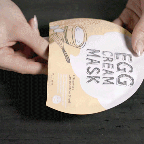 Too Cool For School Egg Cream Sheet Mask with nourishing egg extract and hydrating ingredients, displayed on a white background.
