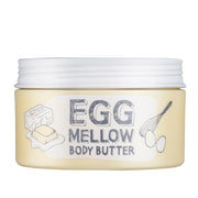 Too Cool For School Egg Mellow Body Butter 200g, creamy body lotion with a smooth texture in a jar.