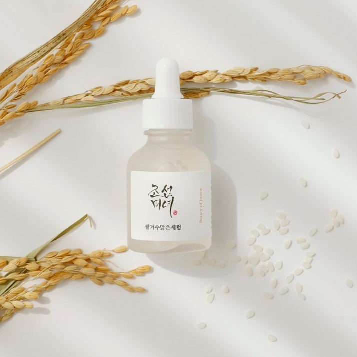 Beauty of Joseon Glow Deep Serum with rice and alpha-arbutin in a 30ml bottle, showcasing the serum’s clear, lightweight formula.