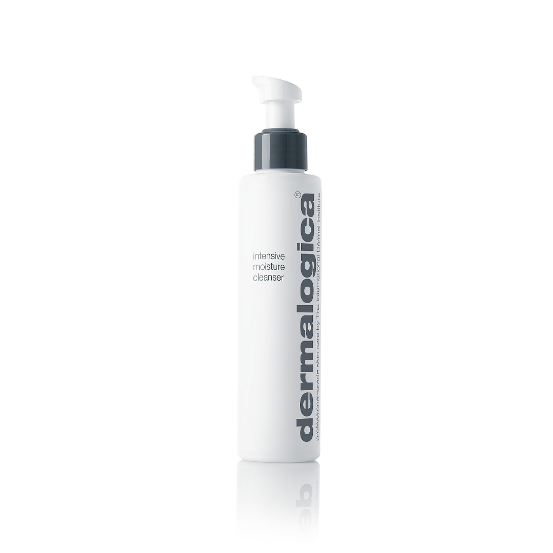 Dermalogica Intensive Moisture Cleanser gel and foam, 150ml, showcasing the skincare product in a sleek tube.