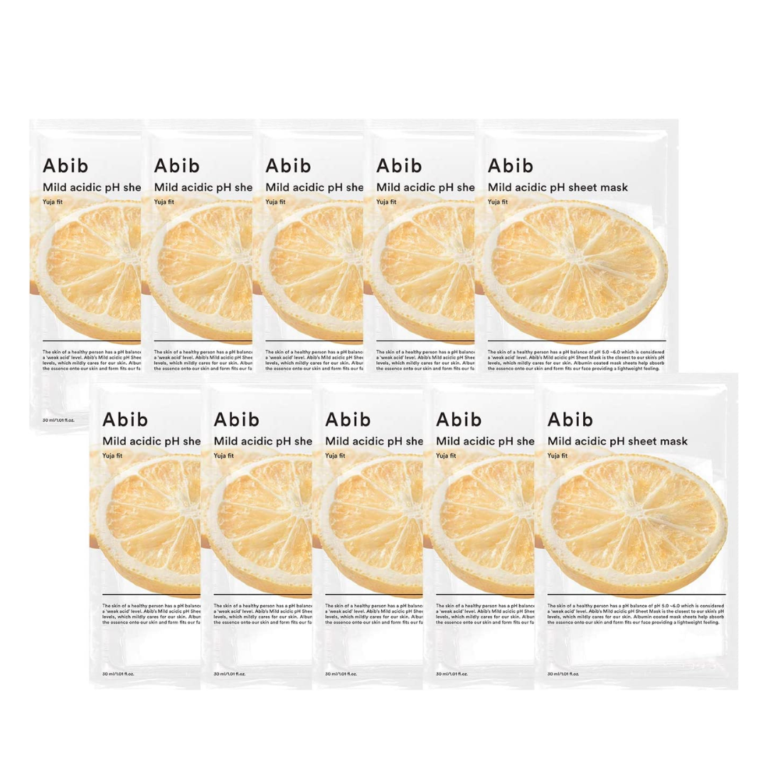 AbibMild Acidic pH Sheet Mask Yuja Fit  (10pc/box) - La Cosmetique