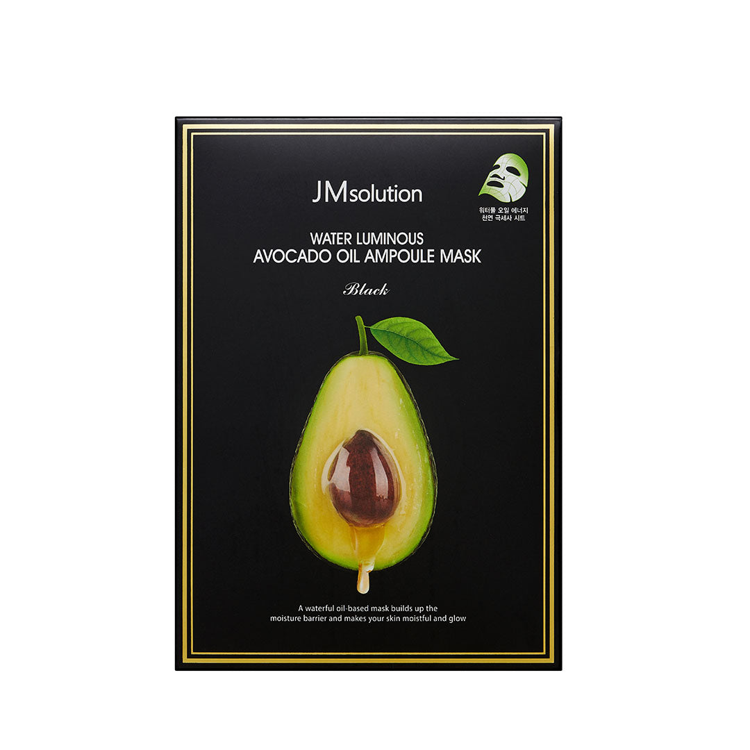 JM SolutionWater Luminous Avocado Oil Ampoule Mask Black 10pcs - La Cosmetique