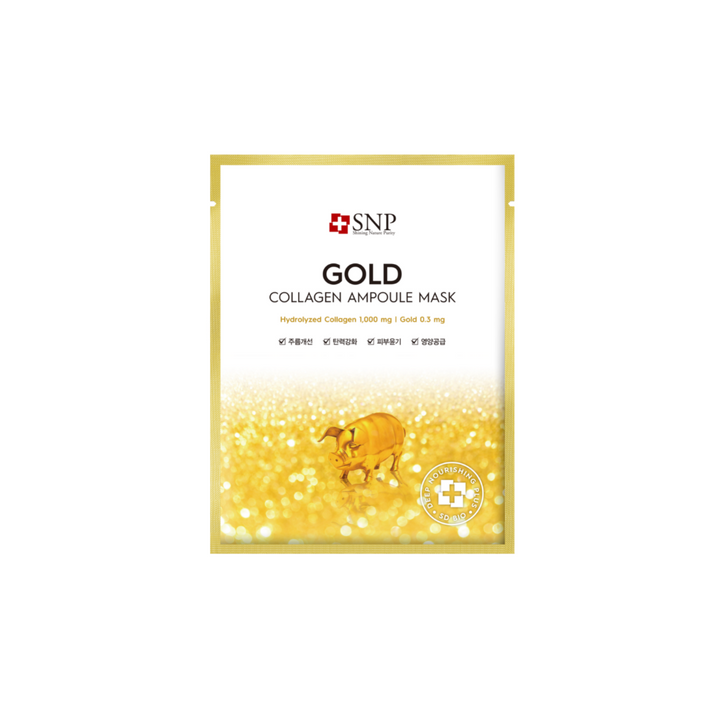 SNP Gold Collagen Ampoule Mask 10pcs/Box - La Cosmetique