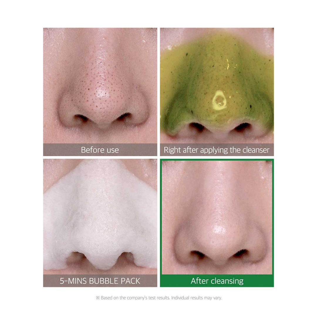 Some By Mi Bye Bye Blackhead Green Tea Tox Bubble Cleanser in 120g, a gel and foam facial cleanser with green tea extract.