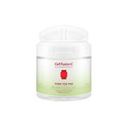 Cell Fusion C Pore Tox Pad toner pad set with 60 absorbent pads for pore cleansing and skin detoxification.