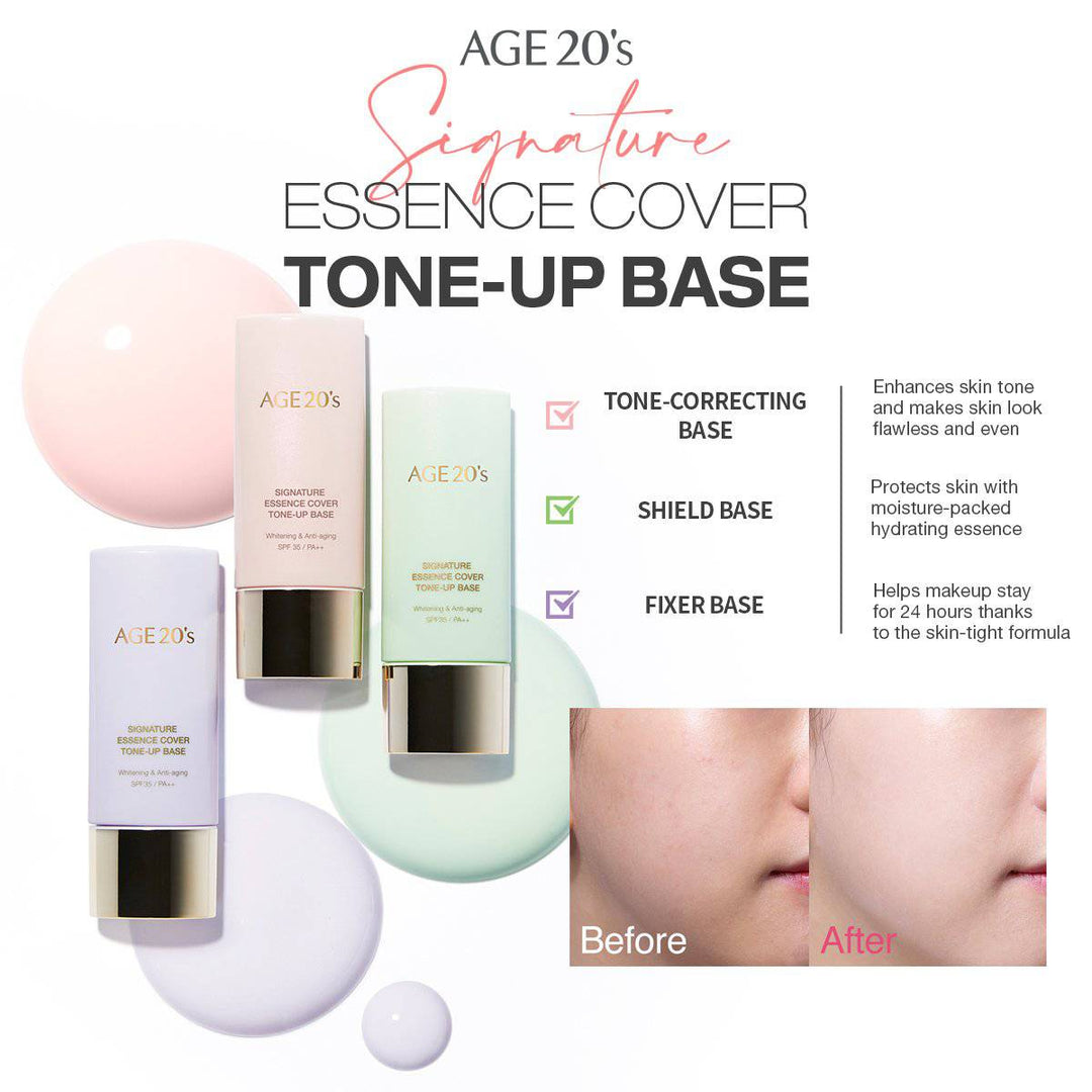 Age 20'SSignature Essence Cover Tone-up Base SPF35/PA++  (3 Colours) 40ml - La Cosmetique