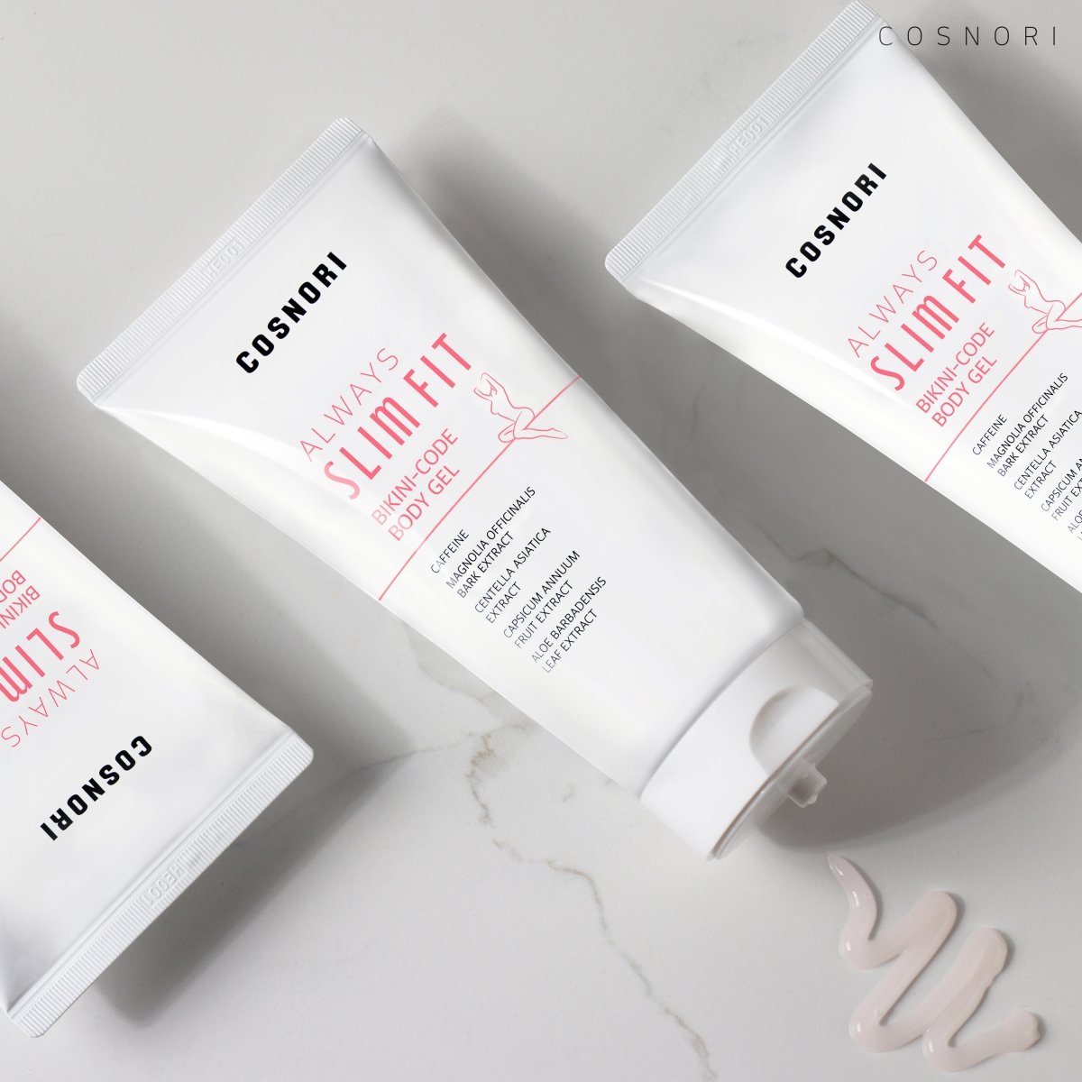 COSNORI Always Slim Fit Body Gel 150ml body lotion tube and packaging