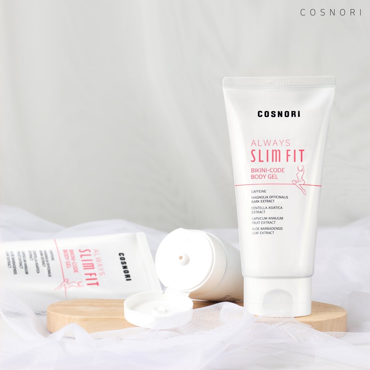 COSNORI Always Slim Fit Body Gel 150ml body lotion tube and packaging