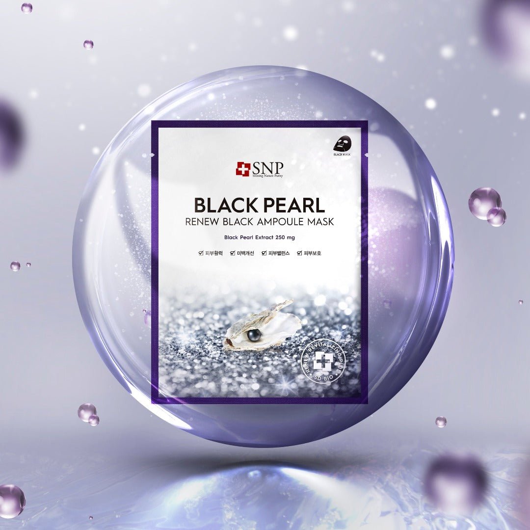 SNP Black Pearl Renew Black Ampoule Mask Box [10pcs] | La Cosmetique
